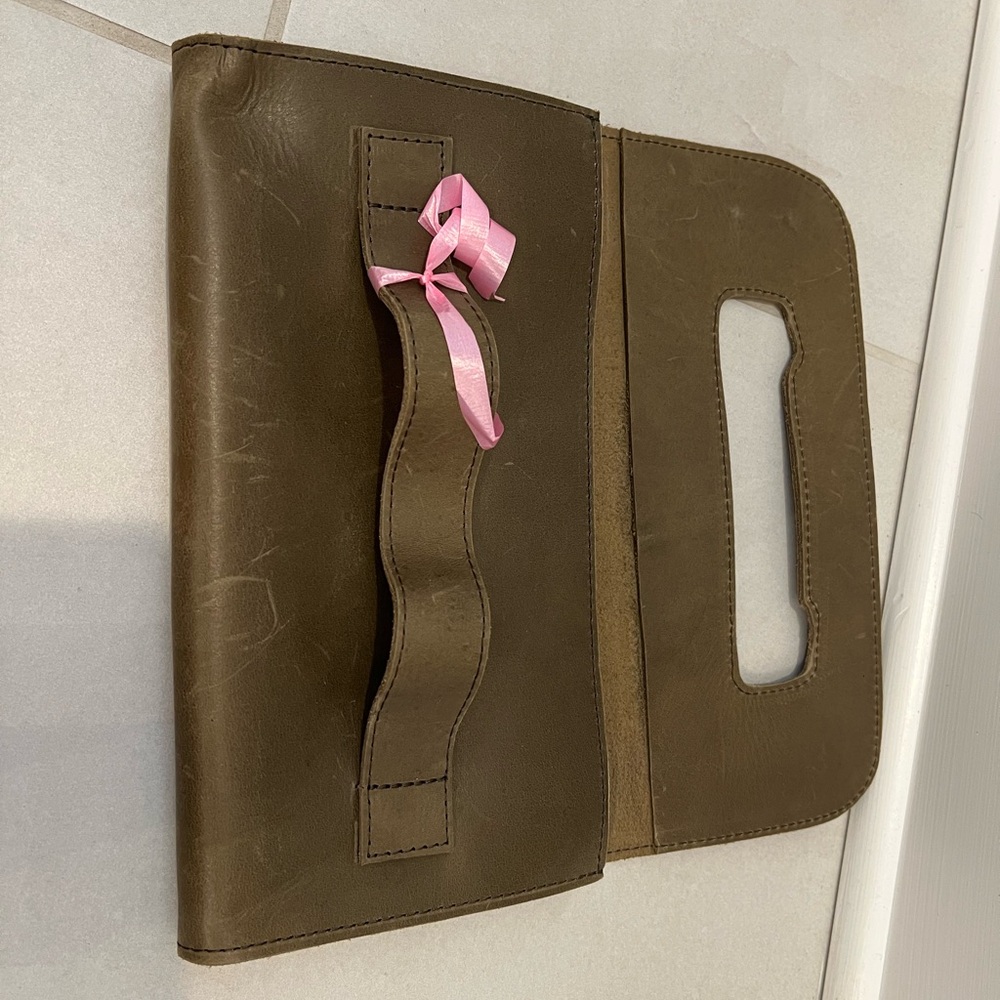 ABLE Olive Leather Clutch - Picture 3 of 7